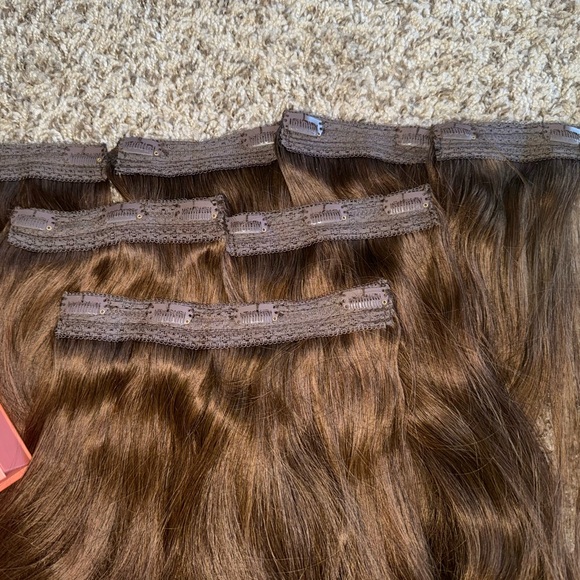 16’ Chocolate Brown Human Hair Extensions Milk & Blush - Picture 2 of 2